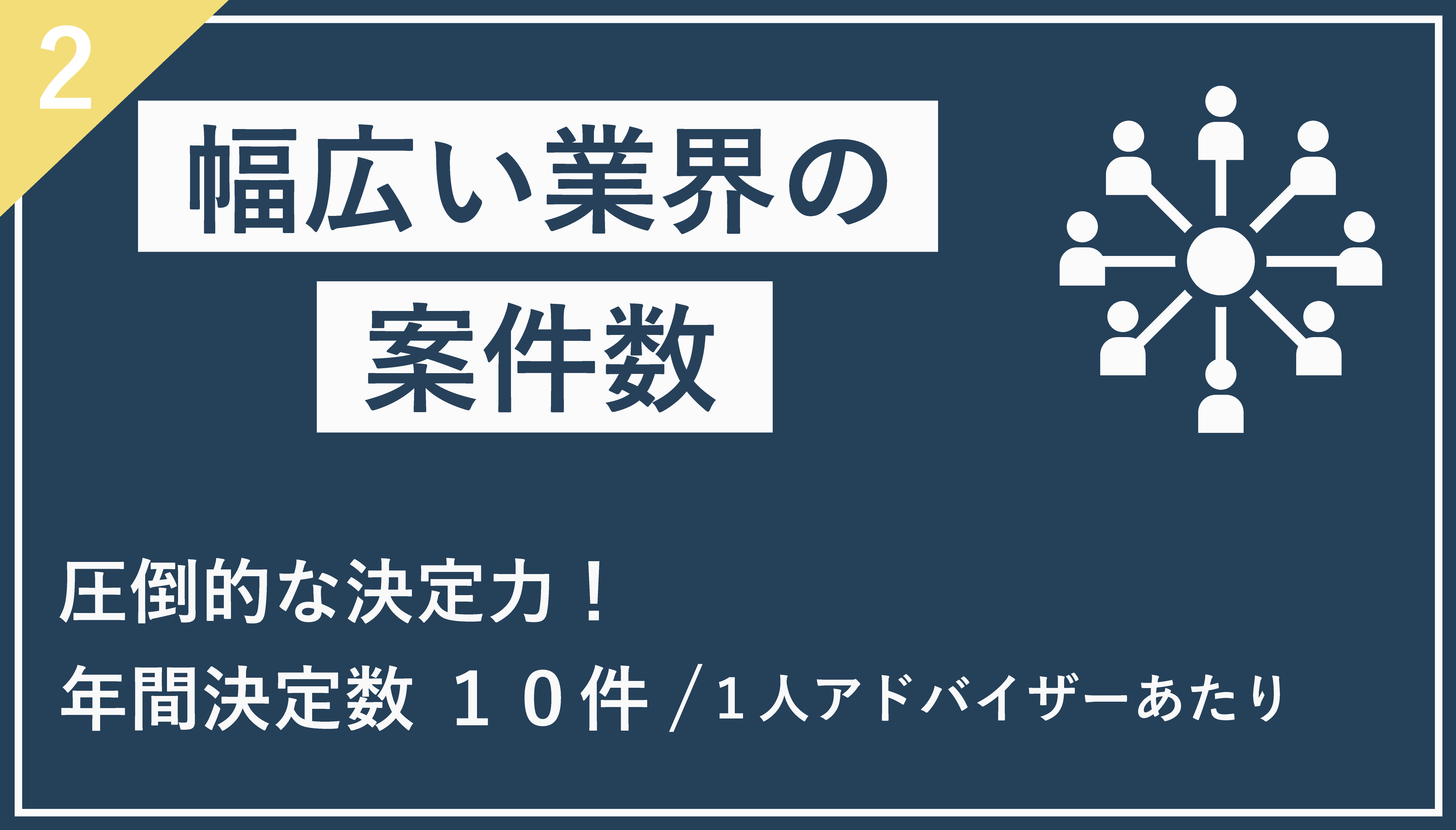 幅広い業界の案件数